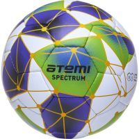 Мяч футбольный ATEMI SPECTRUM, микрофибра, бел/син/зел, р.5, р/ш, окруж 68-70
