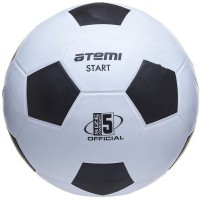 Мяч футбольный ATEMI START, резина, бел/чёрн, р.5, 32 п, окруж 68-71